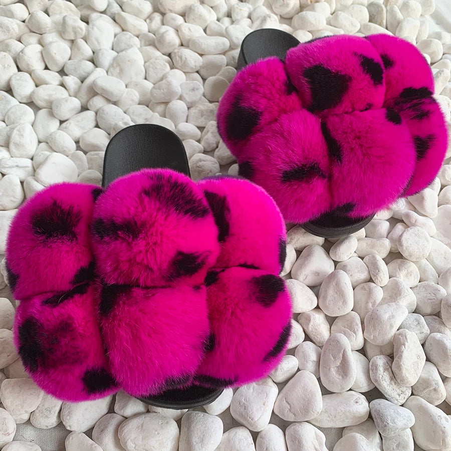 PomPom Fur Slippers Women