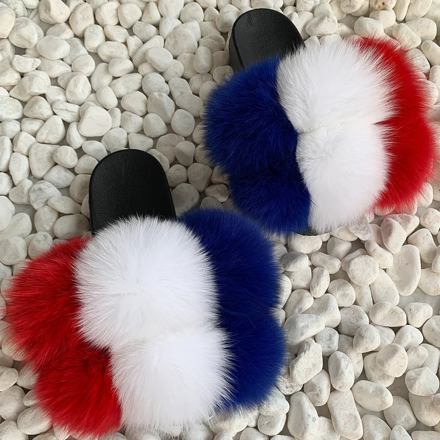 PomPom Fur Slippers Women