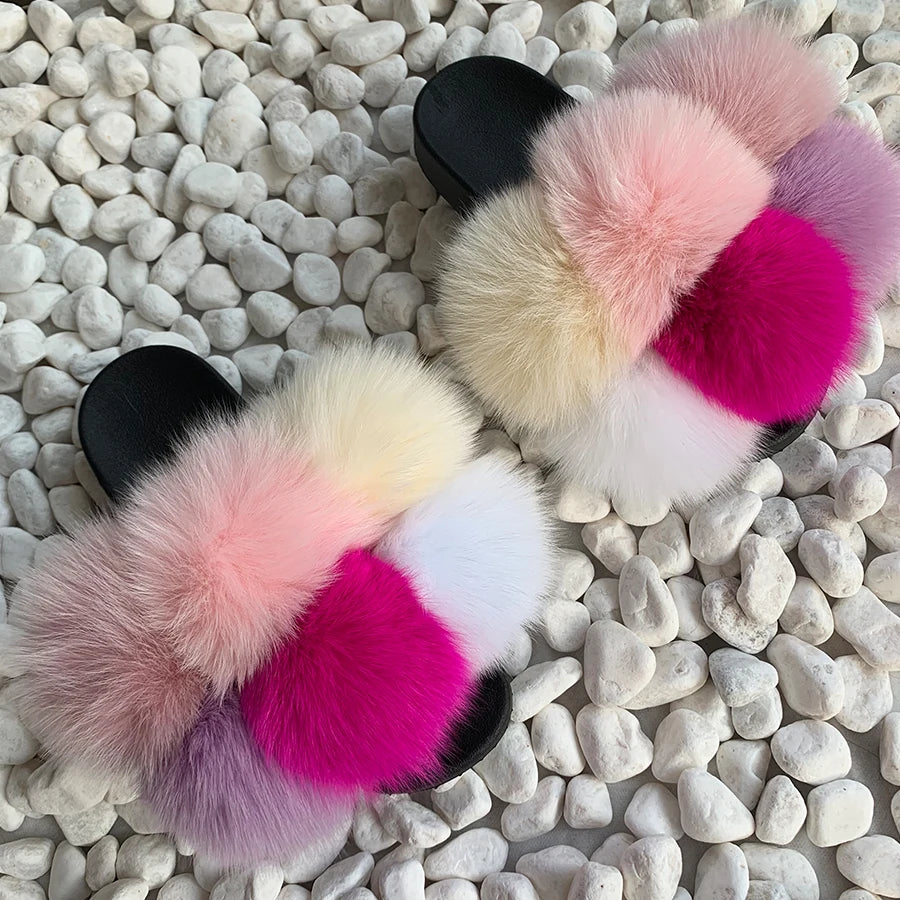 PomPom Fur Slippers Women