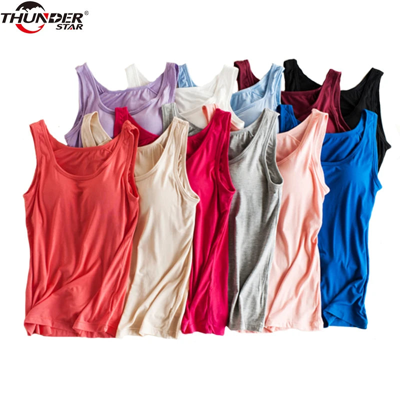 Women Built In Bra Padded Tank Top