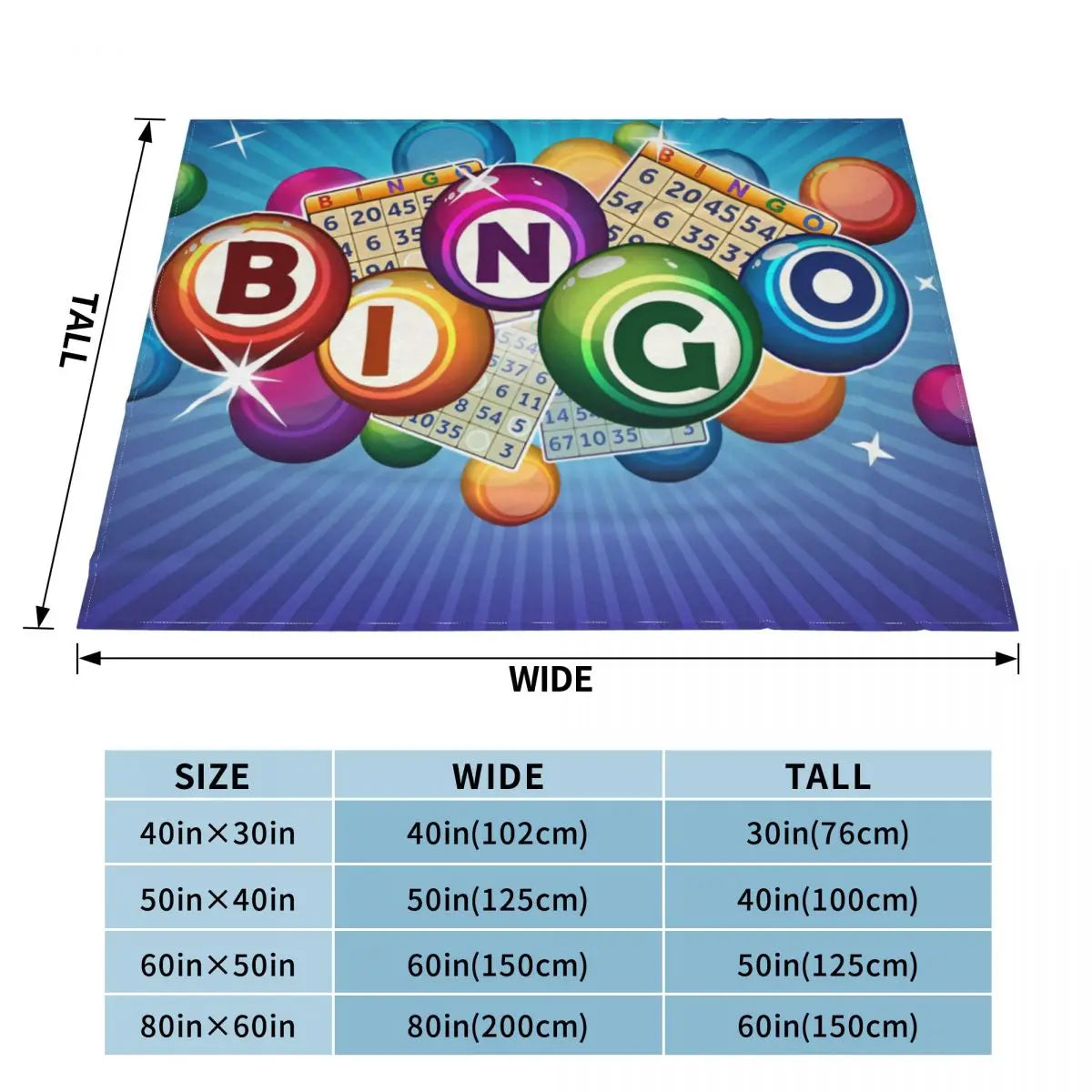 Bingo Blankets Fleece Winter Portable Lightweight