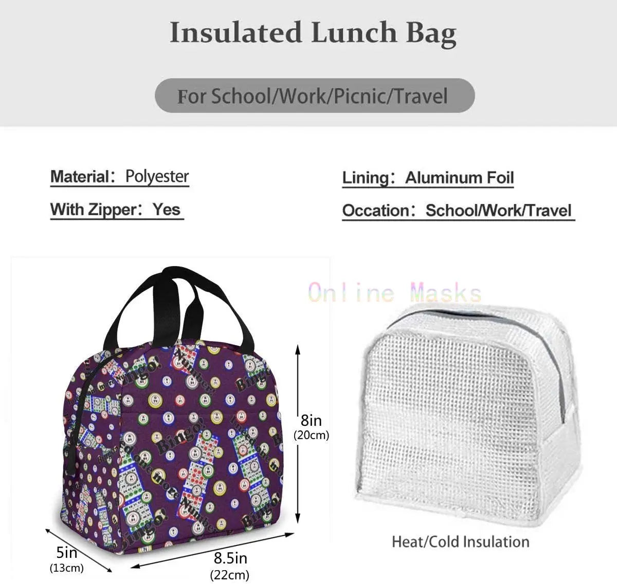 Bingo Lunch Bag Cooler Bag