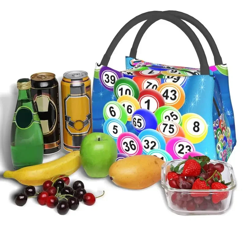 Bingo Balls Insulated Lunch Bag for Women