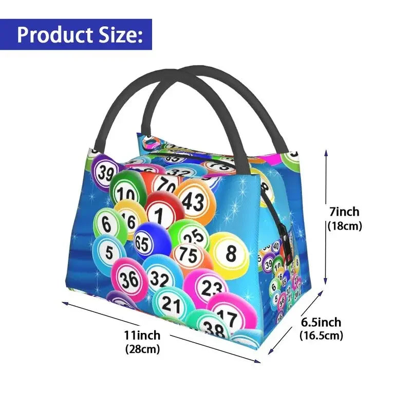 Bingo Balls Insulated Lunch Bag for Women