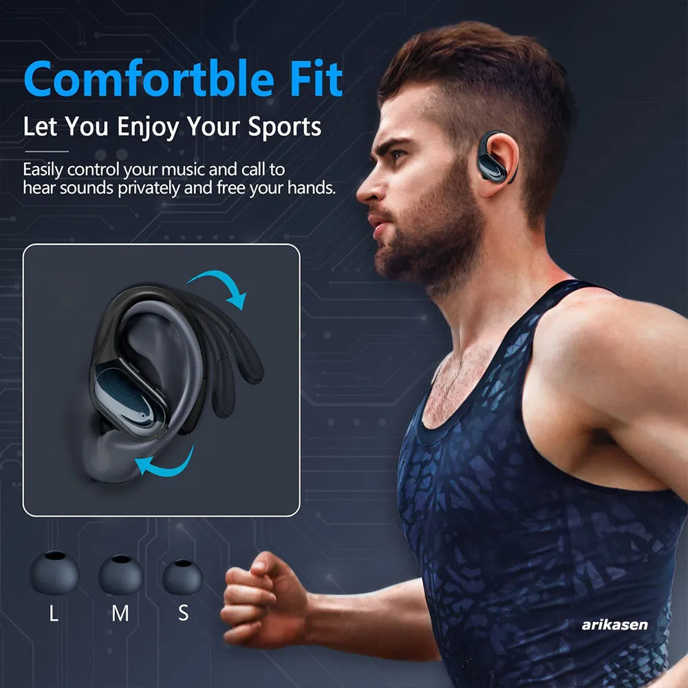 Wireless Earbuds Sport Bluetooth 5.3 Headphones with Noise Cancelling Mic