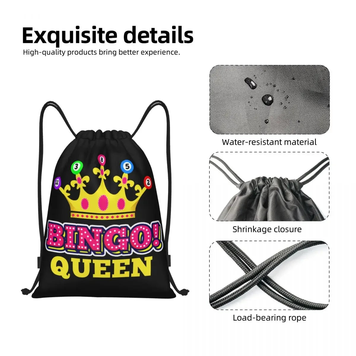 Bingo Queen Drawstring Backpack