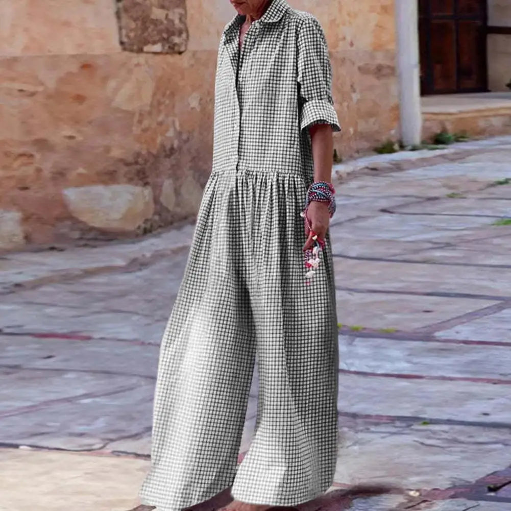 Jumpsuit Stylish Check Print