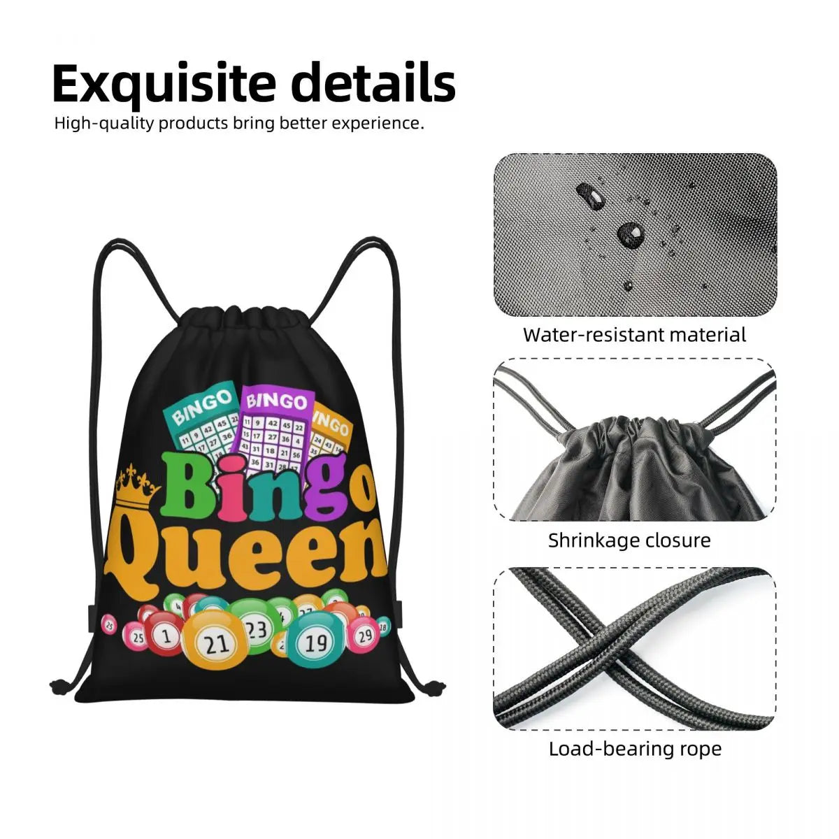 Bingo Queen Drawstring Bag