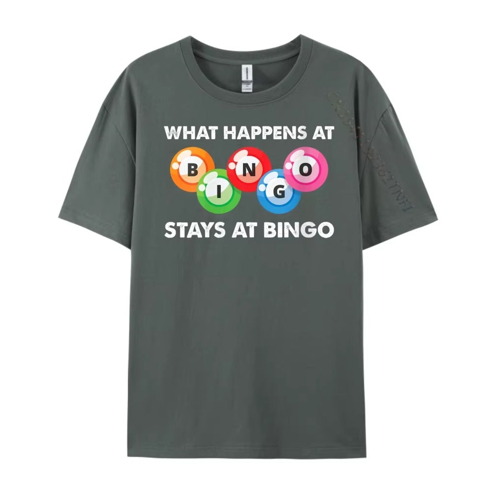 "WHAT HAPPENS AT BINGO"Unisex T-shirt