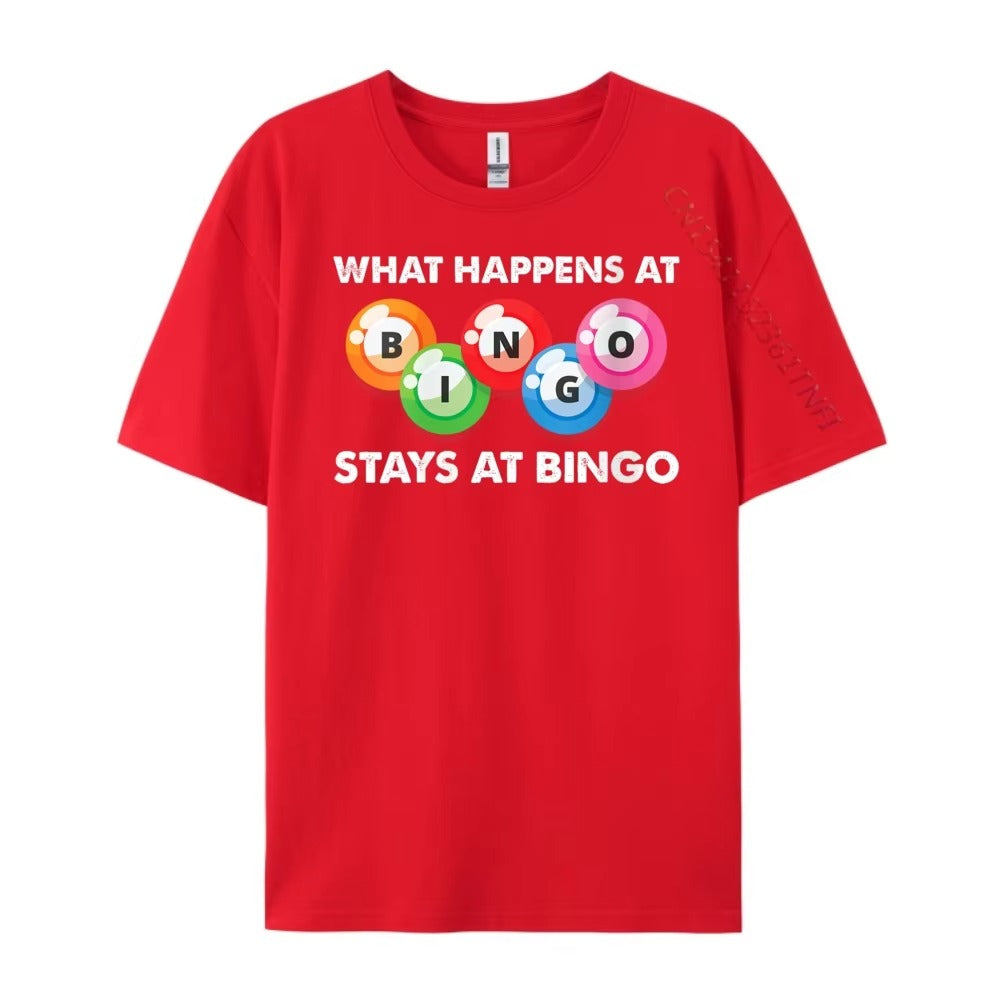 "WHAT HAPPENS AT BINGO"Unisex T-shirt